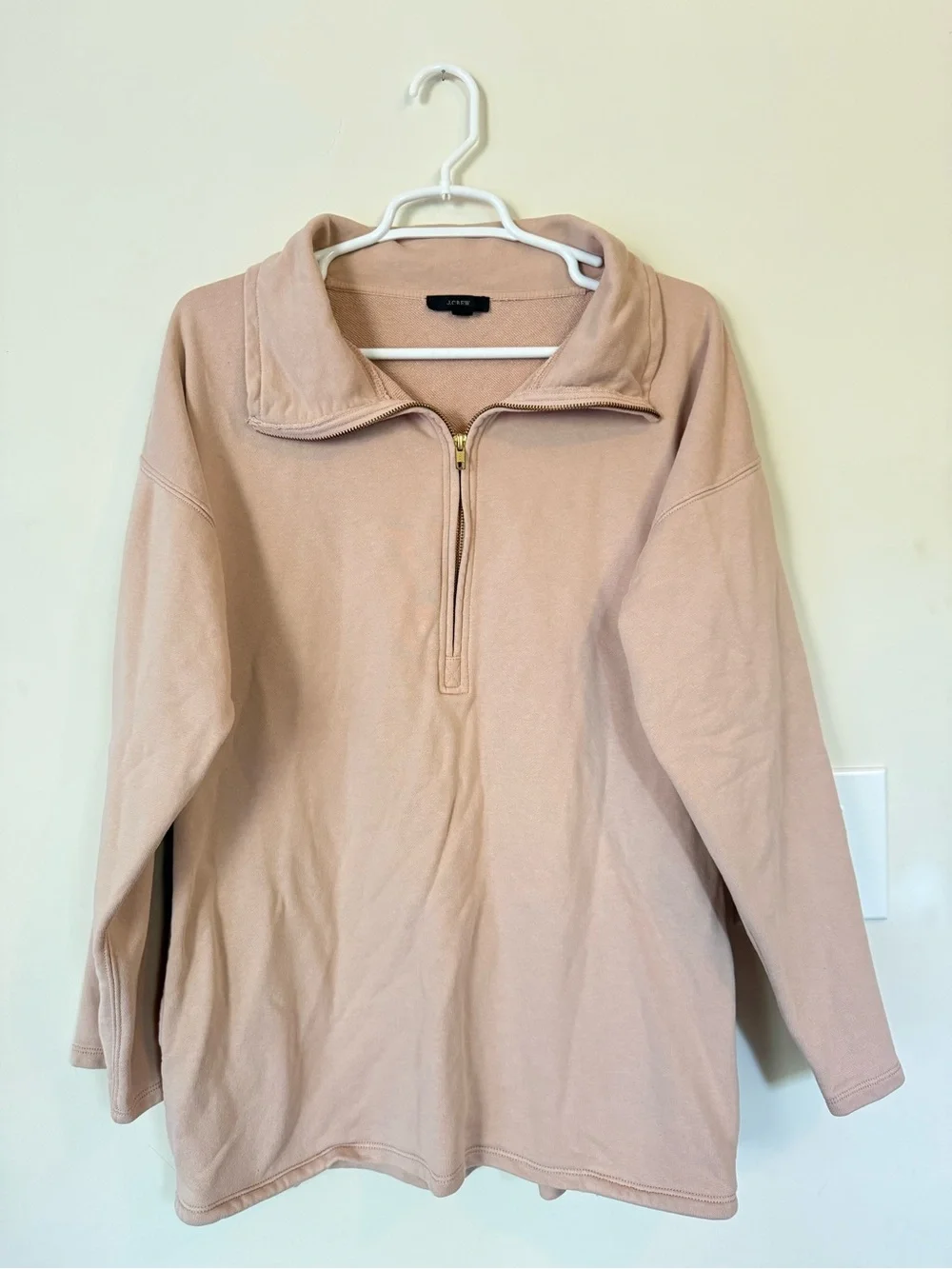 J. Crew Dusty Pink Half-Zip Sweater